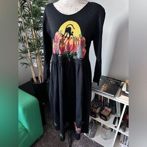 Halloween Dress Size Large LA Artwear Vintage Made in USA Painted Shirt